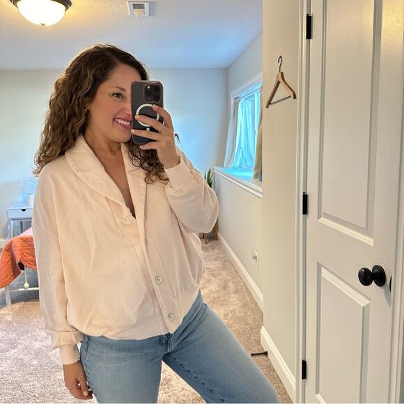 Xirena Light Pink Shawl Cotton Soft Cardigan Sweater Sweatshirt Small - Picture 3 of 14